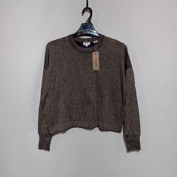 Levi’s Women’s Wool Blend Sparkly Shimmer Sweater Holiday Christmas New Year L - Picture 1 of 11